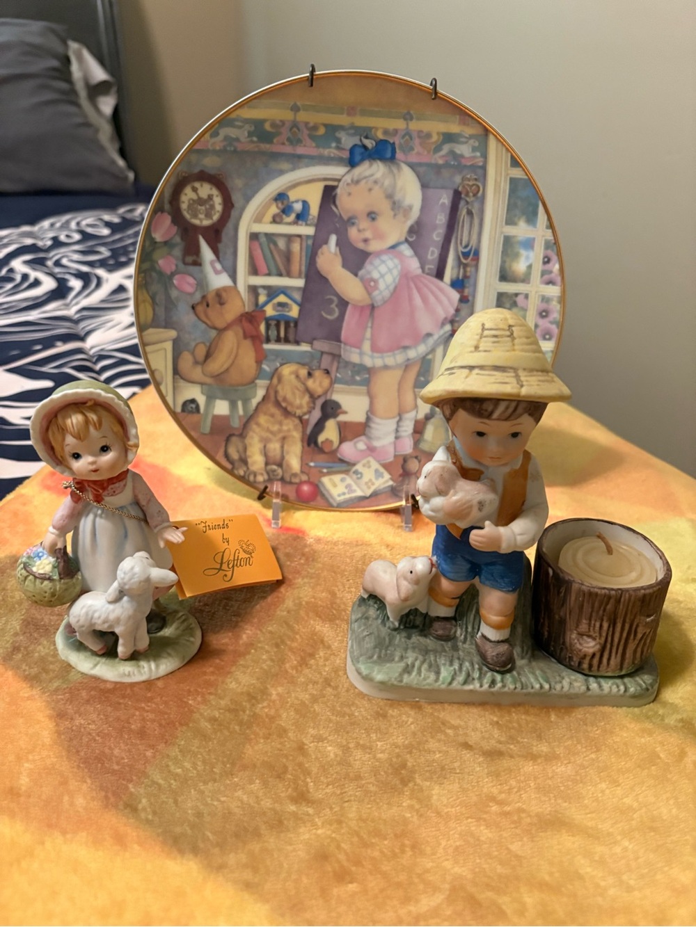 Verona Vergasi Boy and Lefton Girl and Teacher’s Pet Plate